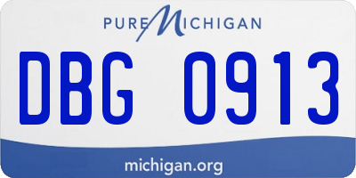 MI license plate DBG0913