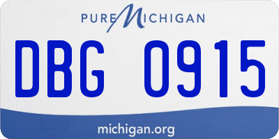MI license plate DBG0915