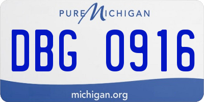 MI license plate DBG0916