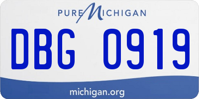 MI license plate DBG0919