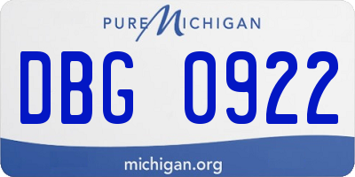 MI license plate DBG0922