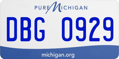 MI license plate DBG0929