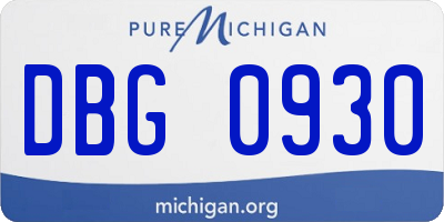 MI license plate DBG0930
