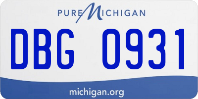 MI license plate DBG0931