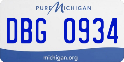 MI license plate DBG0934
