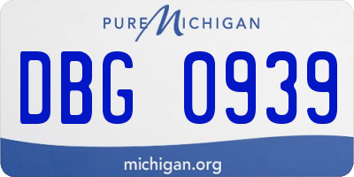 MI license plate DBG0939