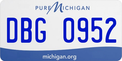 MI license plate DBG0952