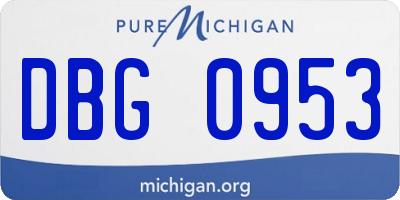 MI license plate DBG0953