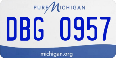 MI license plate DBG0957