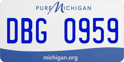MI license plate DBG0959