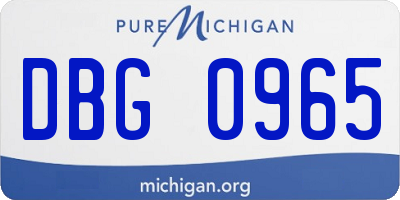 MI license plate DBG0965