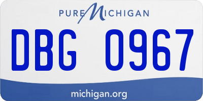 MI license plate DBG0967