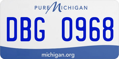 MI license plate DBG0968