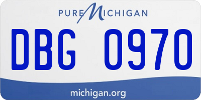 MI license plate DBG0970