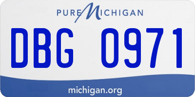 MI license plate DBG0971