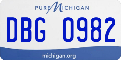 MI license plate DBG0982