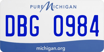 MI license plate DBG0984