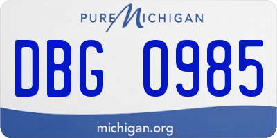 MI license plate DBG0985