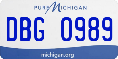 MI license plate DBG0989