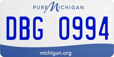 MI license plate DBG0994