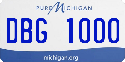 MI license plate DBG1000