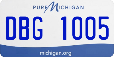 MI license plate DBG1005