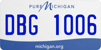 MI license plate DBG1006
