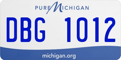 MI license plate DBG1012