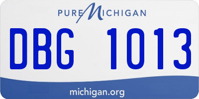 MI license plate DBG1013