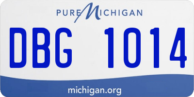 MI license plate DBG1014