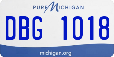MI license plate DBG1018