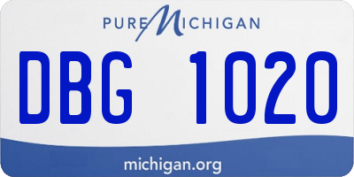 MI license plate DBG1020