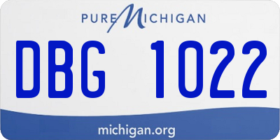 MI license plate DBG1022