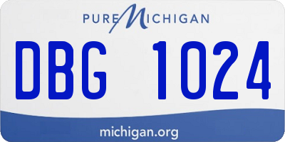 MI license plate DBG1024