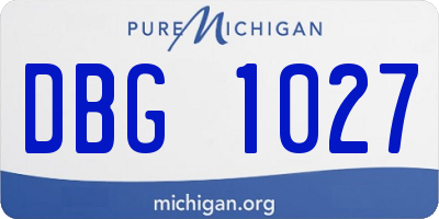 MI license plate DBG1027