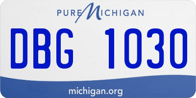 MI license plate DBG1030