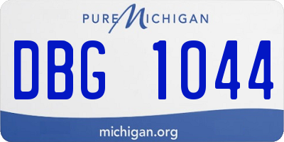 MI license plate DBG1044