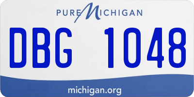 MI license plate DBG1048