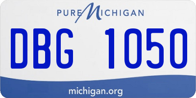 MI license plate DBG1050