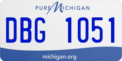 MI license plate DBG1051