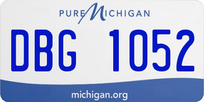 MI license plate DBG1052