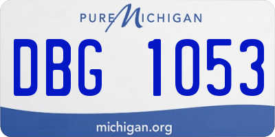 MI license plate DBG1053