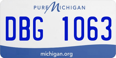 MI license plate DBG1063