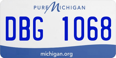 MI license plate DBG1068