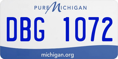 MI license plate DBG1072