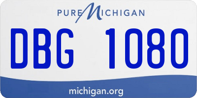 MI license plate DBG1080
