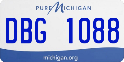 MI license plate DBG1088