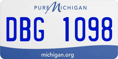 MI license plate DBG1098