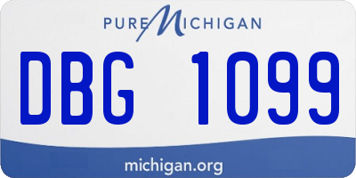 MI license plate DBG1099