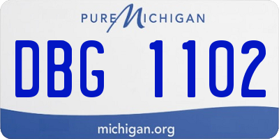 MI license plate DBG1102
